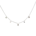 14k White Gold 3.0 gram Dangle Small  Stars Necklace