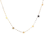 Ladies 14k yellow gold Dangle Star necklace.