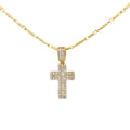 14k Yellow Gold  1.00ct G SI1 Baguette/Round Diamond Cross