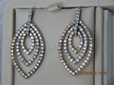 Ladies 14k Tri colored Diamond earrings
