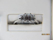 Load image into Gallery viewer, Ladies GIA certified 14k white gold 3 stone diamond engagement ring