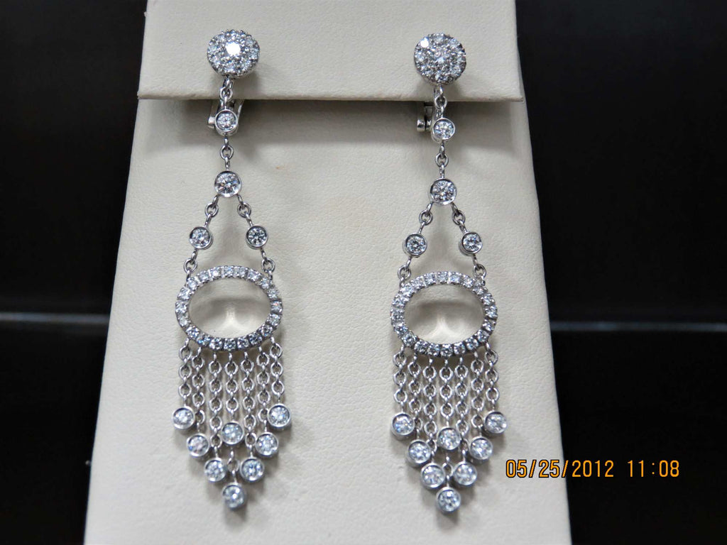 Ladies 18k white gold diamond chandelier earrings