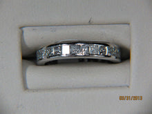 Load image into Gallery viewer, Ladies 14k white gold Diamond princess cut eternity ring