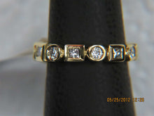 Load image into Gallery viewer, Ladies 18k Rose Gold Round and square bezeled diamond eternity ring