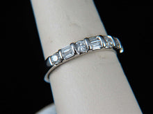 Load image into Gallery viewer, Ladies 14k white gold Baguette and round diamond wedding ring