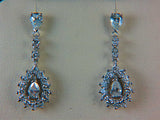 Ladies 14k white gold Vintage Diamond Drop earrings