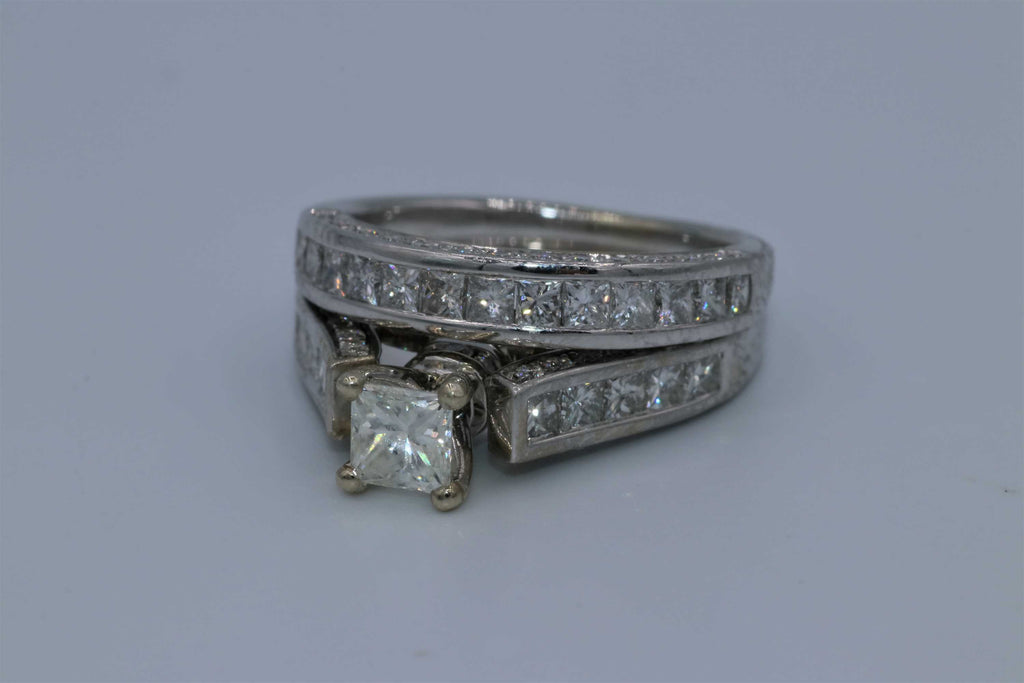 Ladies 14k white gold GIA certified Diamond ring