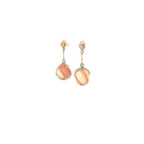 14k Yellow Gold Coral Earrings 10mm