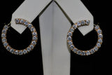 Ladies 14k yellow gold Diamond eternity loop earrings
