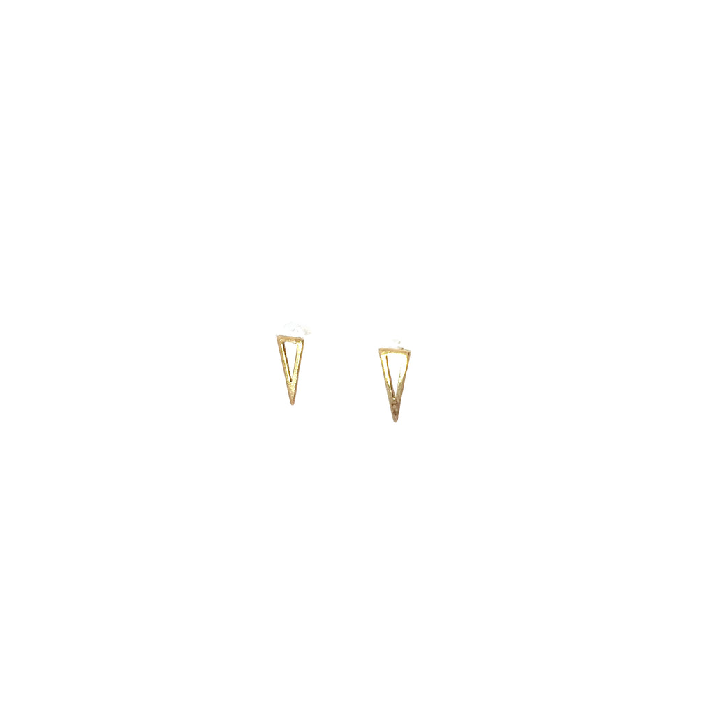 14k Yellow Gold .63 Grams Bianca Pyramid Earrings