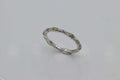 14k White Gold .38ct G VS2 Baguette Shaped Diamond / .14ct Round Yellow Diamond Wedding Band Size 7