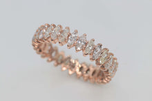 Load image into Gallery viewer, Ladies 14k rose gold diamond eternity band ring