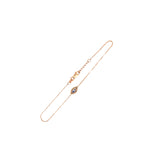 Ladies 14k Rose gold Adjustable evil eye bracelet