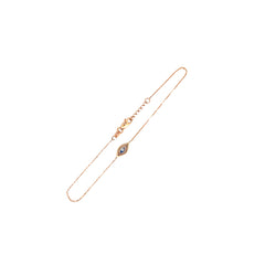 14k Rose gold Adjustable evil eye bracelet