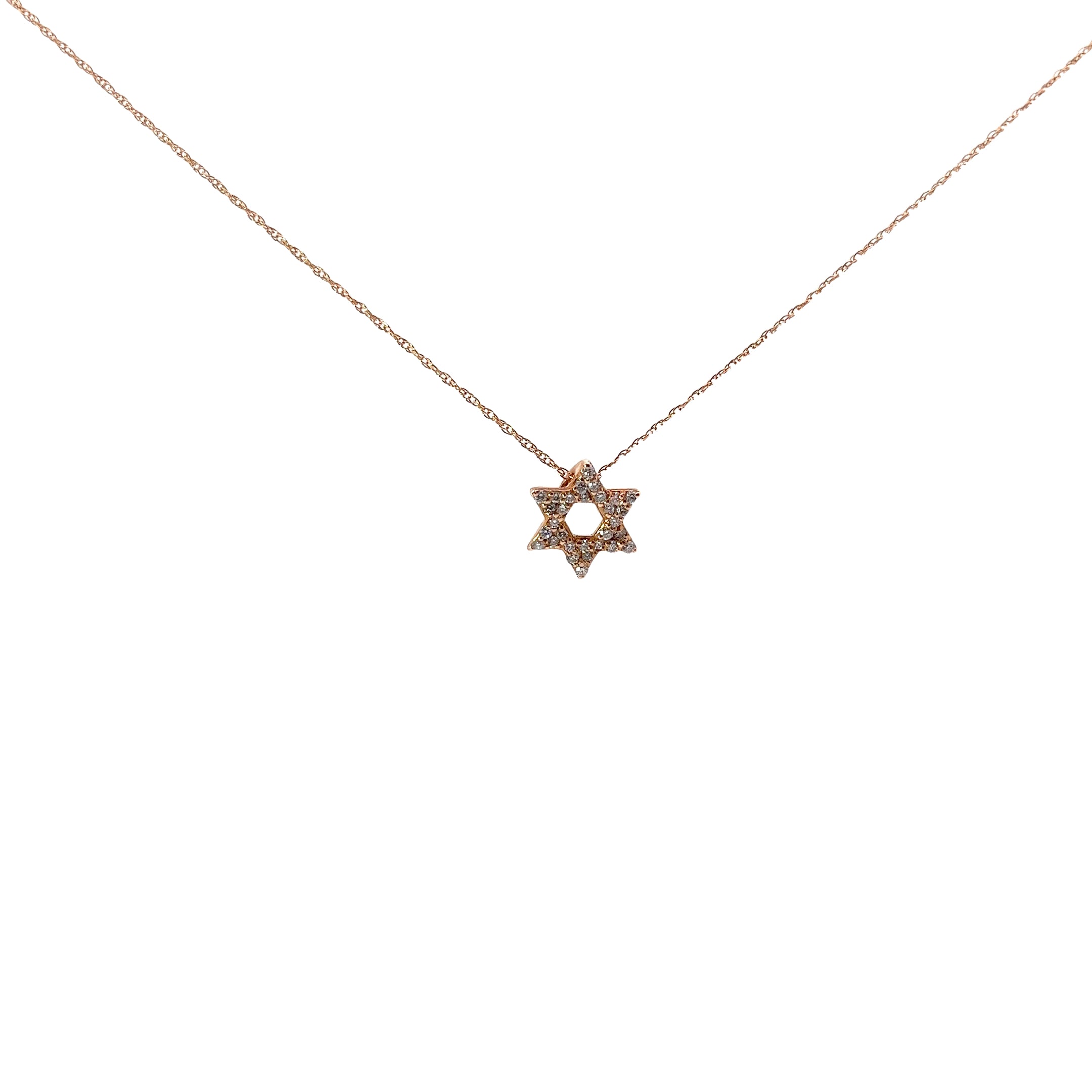14k Yellow, White or Rose Gold .25ct G SI1  Diamond Star of David Necklace