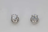 Ladies 14k white gold Round Diamond Stud earrings