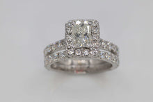 Load image into Gallery viewer, Ladies 14k white gold Radiant Diamond Engagement ring set