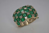 Ladies 14k yellow gold Emerald and Diamond Band Ring