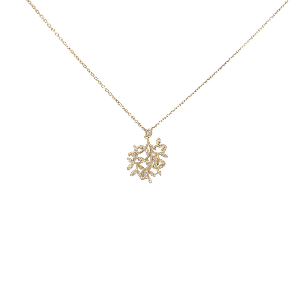 Ladies 18k yellow gold Diamond Tree of Life Necklace