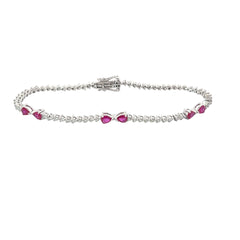 18k white gold 1.04ct AAA Ruby and .93ct  F VS2 Round Diamond Bracelet