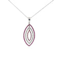 18k White Gold 1.35ct AAA Ruby and .65ct G VS2 Round Diamond Necklace
