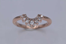 Load image into Gallery viewer, Ladies 14k rose gold curved diamond ring jacket