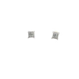 Baby 14k white gold Diamond cluster stud earrings