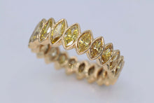 Load image into Gallery viewer, Ladies 14k yellow gold Graduating Marquise Diamond eternity ring