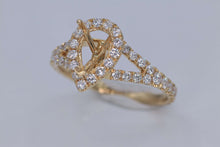 Load image into Gallery viewer, Ladies 18k yellow gold Diamond Pear shaped Mounting Ring