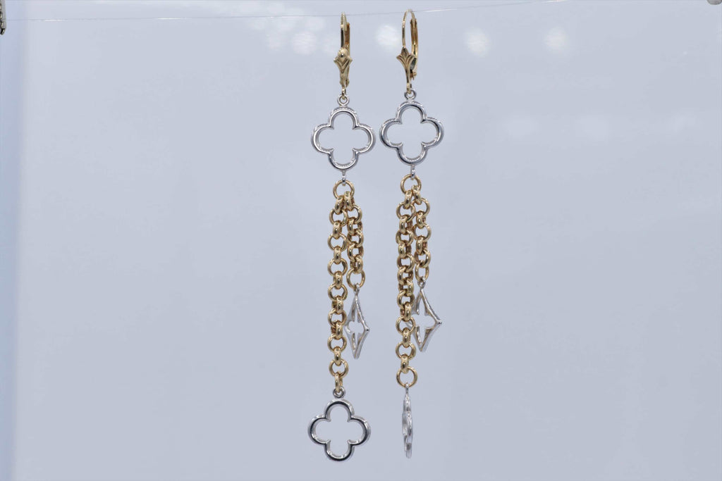 Ladies 14k Two Toned Louis Vitton Dangle earrings