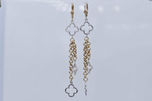 Load image into Gallery viewer, Ladies 14k Two Toned Louis Vitton Dangle earrings