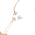 14k Yellow, White and Rose Gold .22ct G SI1 Round Diamond and .15ct Center Evil Eye Necklace