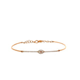 14k Rose Gold .35ct G VS2 Round  Diamond and Orange Sapphire Bracelet