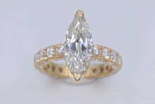 Load image into Gallery viewer, Ladies 18k yellow gold Marquise shaped diamond ring