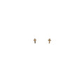 14k Yellow Gold Cross Stud Baby Earrings