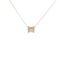 14k Yellow Gold .35ct G VS2 Princess Cut and Round Diamond Necklace you