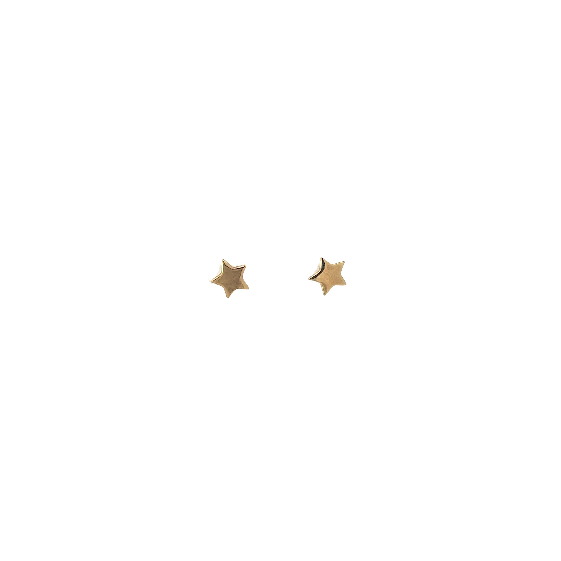14k Yellow Gold Star Stud Baby Earrings