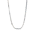 14k White Gold .30ct G VS2 Round Diamond Chain Link Necklace with Square Diamond Accent 11.6 Gram
