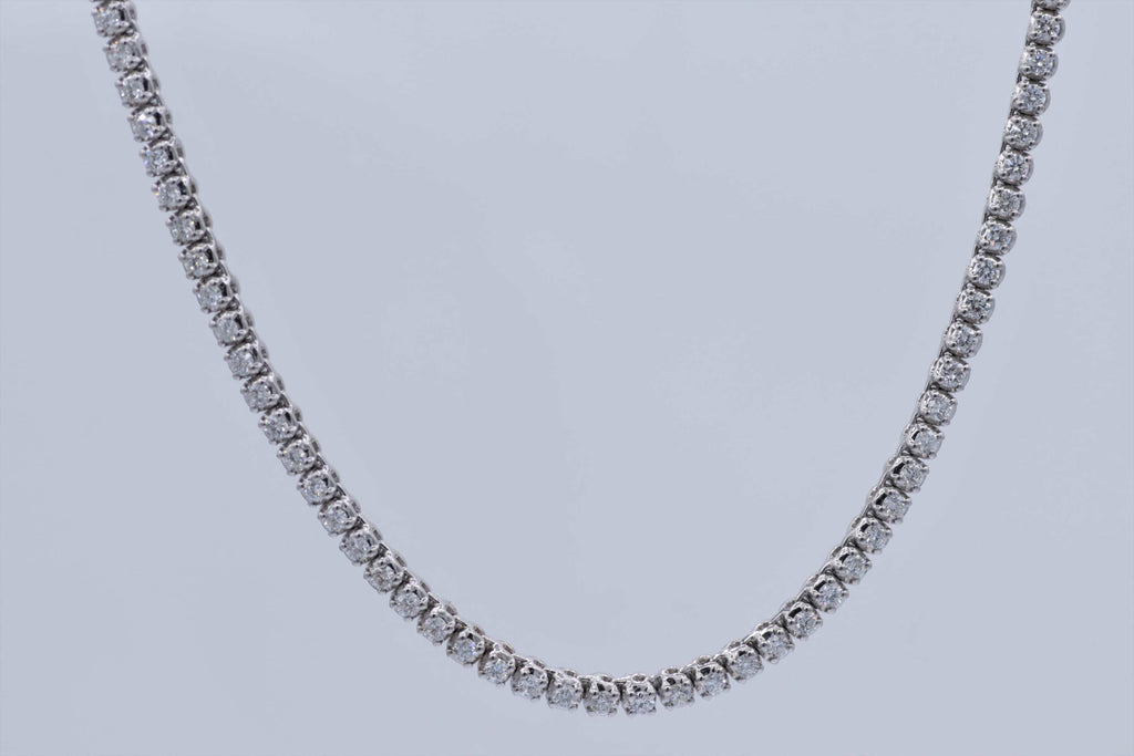 Ladies 14k white gold Diamond Tennis Necklace