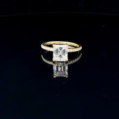 18k yellow gold 2.01ct G VVS2 GIA certified emerald cut natural diamond engagement ring