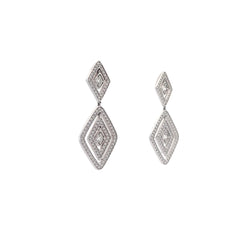 18k White Gold 1.95ct E VVS2 Round Diamond Dangle Earrings Roberto Coin Collection /Diamante Collection