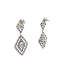 18k White Gold 1.95ct E VVS2 Round Diamond Dangle Earrings Roberto Coin Collection /Diamante Collection