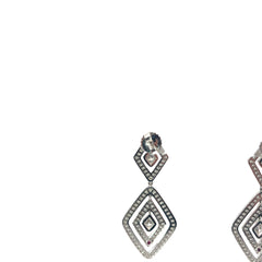 18k White Gold 1.95ct E VVS2 Round Diamond Dangle Earrings Roberto Coin Collection /Diamante Collection