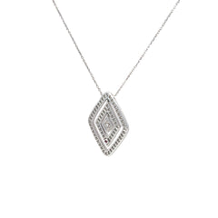 18k White Gold .77ct E VVS2 Round Diamond Necklace Roberto Coin /Diamante Collection