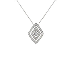 18k White Gold .77ct E VVS2 Round Diamond Necklace Roberto Coin /Diamante Collection