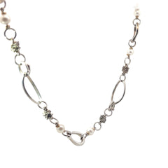 Pre-Owned Michael Dawkins 14k Yellow Gold , Sterling and Pearl Necklace