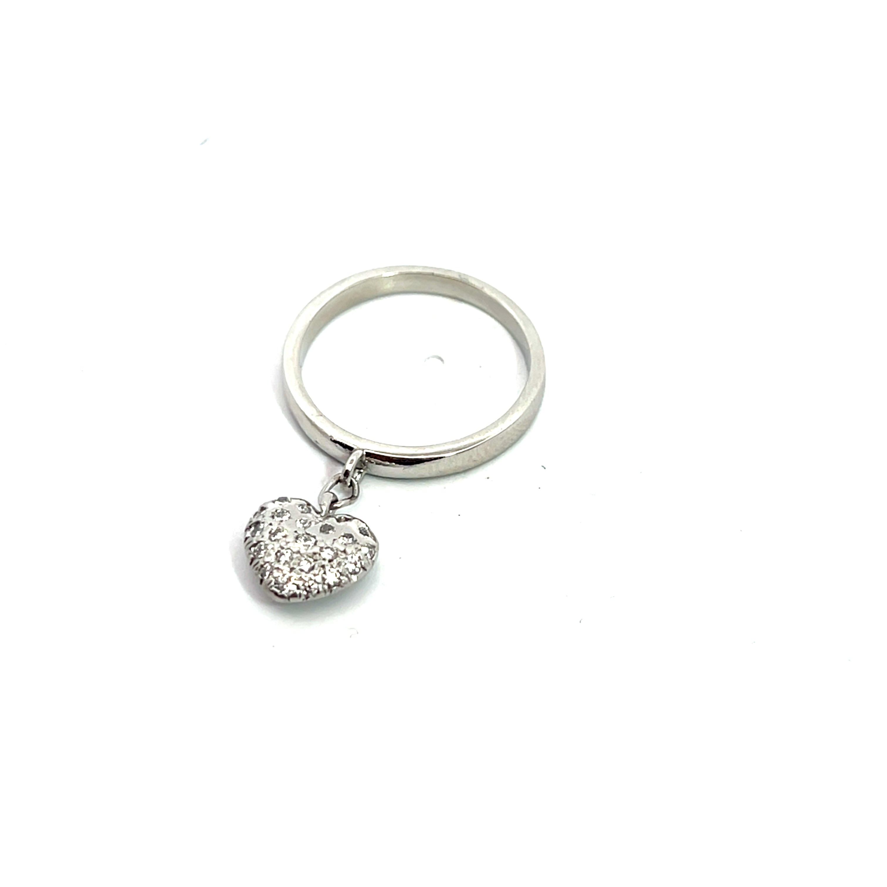Tiffany & Co Heart Charm Round Diamond Platinum Ring