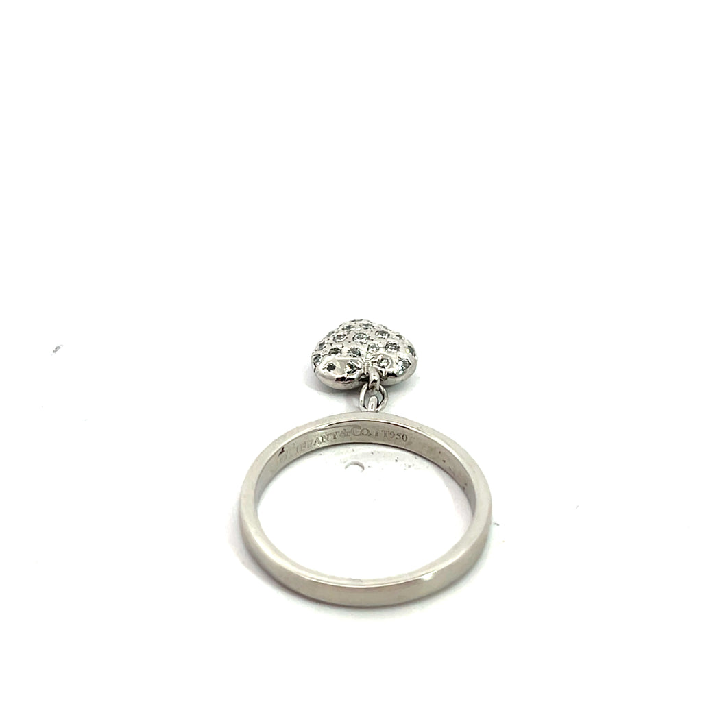 Tiffany & Co Heart Charm Round Diamond Platinum Ring