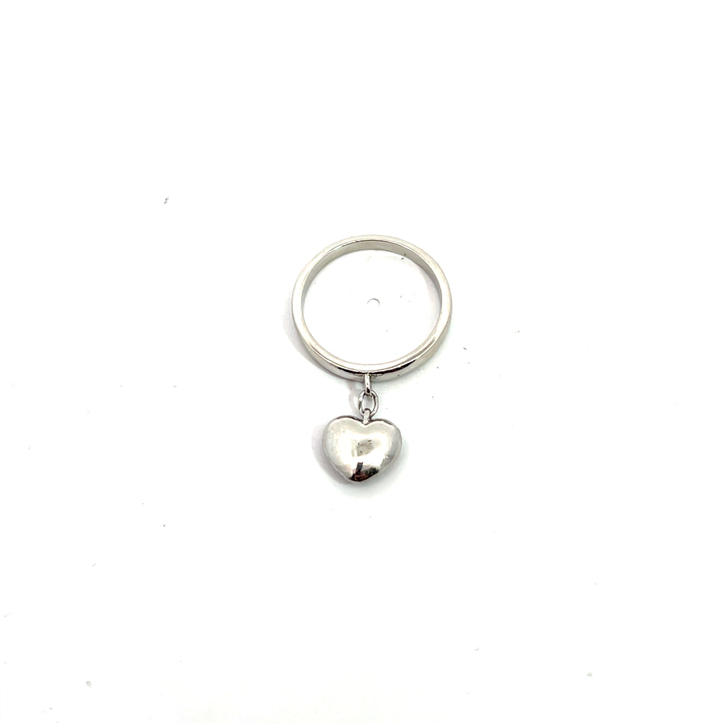 Tiffany & Co Heart Charm Round Diamond Platinum Ring