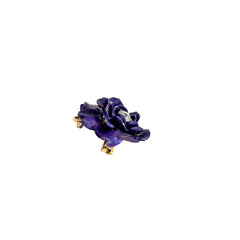 Tiffany & Co. Antique 14kt Gold, Purple Enamel Flower Pendant Brooch with Diamond